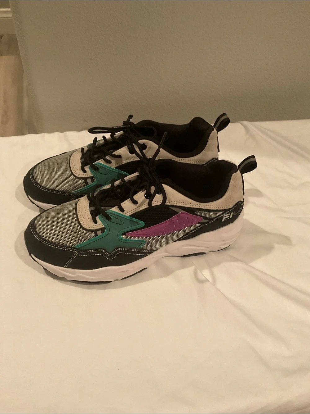 Fila Men's Teal Purple Black Athletic Sneakers Hiking